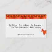 かわいいスコットテリアペットは|のペットの世話を整備します 名刺 (裏面)