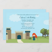 かわいいスコットランドの王女の女の子の誕生会の招待 招待状 (正面/裏面)