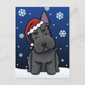 かわいいスコットランドテリアのクリスマスの郵便はがき シーズンポストカード (正面)