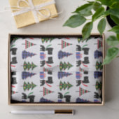 かわいいスコットランド犬とクリスマスツリーパターン 薄葉紙 (ギフト)