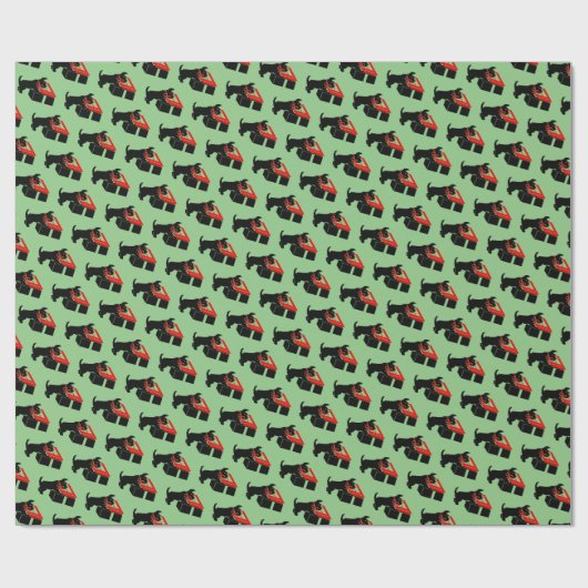 かわいいスコットランド犬クリスマスホリデーラッピング紙 ラッピングペーパー (フラット)