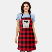 かわいいスコットランド犬バッファロープリッドレッド エプロン (着用した状態)