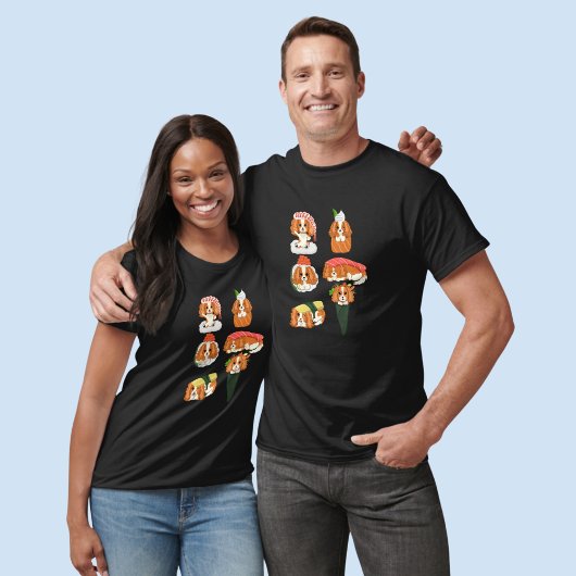 かわいいスシスカライヤーキングチャールズスパニエル犬 Tシャツ