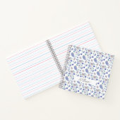 かわいいスズメと青い花の帽子 ノートブック (内部)