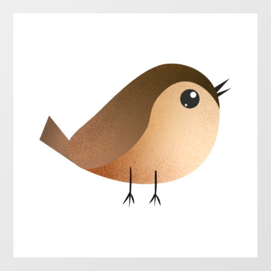 かわいいスズメの鳥のキャラクター ウィンドウサイン (シート)