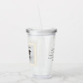 かわいいスズメの鳥の写真バイブル聖句タンシンプルタン アクリルタンブラー (左)