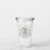 かわいいスズメの鳥の写真バイブル聖句タンシンプルタン アクリルタンブラー (裏面)