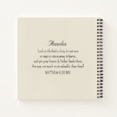 かわいいスズメの鳥の写真バイブル聖句タンシンプルタン ノートブック (裏面)