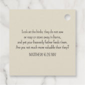 かわいいスズメの鳥の写真バイブル聖句タンシンプルタン フェイバータグ (裏面)