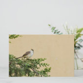 かわいいスズメの鳥の写真 便箋 (スタンド正面)