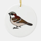 かわいいスズメ セラミックオーナメント (正面)