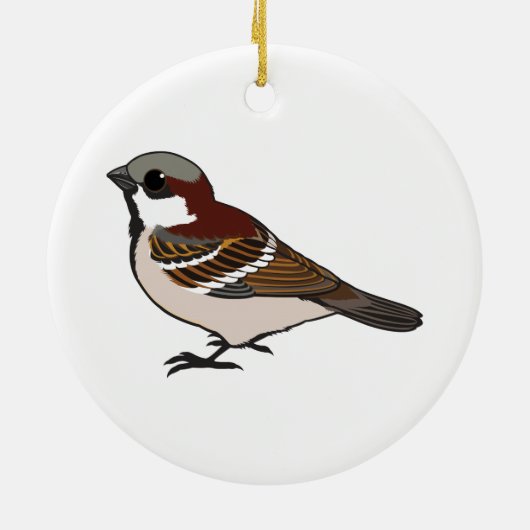 かわいいスズメ セラミックオーナメント (裏面)