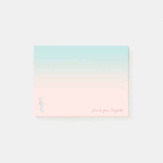 かわいいスタイリッシュかわいいシパーソナライズされたーホース ポストイット (正面)