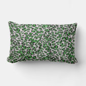 かわいいスタイリッシュグエレガントリーンヒョウアニマルプリント ランバークッション (正面)