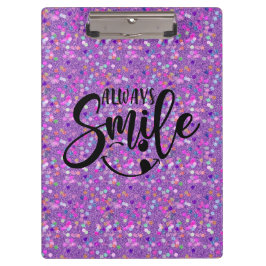 かわいいスタイリッシュグリッター常時スマイルエレガント クリップボード