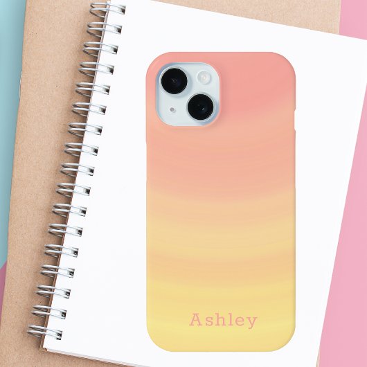 かわいいスタイリッシュトレンディーピンクと黄ガーリー色 Case-Mate iPhoneケース