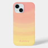 かわいいスタイリッシュトレンディーピンクと黄ガーリー色 Case-Mate iPhoneケース (裏面)