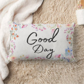 かわいいスタイリッシュフローラと美しい甘い文字 ランバークッション (ブランケット)