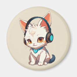 かわいいスタイリッシュ子猫のヘッドフォン マグネット