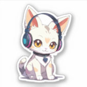 かわいいスタイリッシュ子猫 シール (正面)