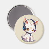 かわいいスタイリッシュ子猫 マグネット (正面/裏面)
