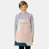 かわいいスタイリッシュ赤面ピンク抽象芸術パターカスタムン エプロン (着用した状態)