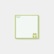 かわいいスタイルのカエル パステルグリーンメモ