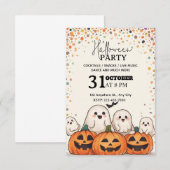 かわいいスタイルのハロウィンパーティー招待状 - 編集可能 招待状 (正面/裏面)