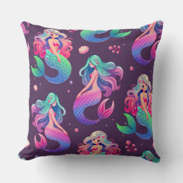 かわいいスタイルメルメイドシームレスパープル クッション