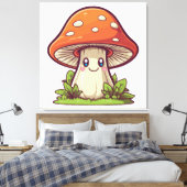 かわいいスタイル、キノコ狩り キャンバスプリント (インサイチュ (寝室))
