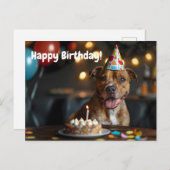 かわいいスタッフォードシャーブルテリアの誕生日デザイン ポストカード (正面/裏面)