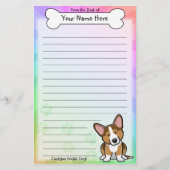 かわいいスタブルカーディガンウェルシュコーギー文房具 便箋 (正面)