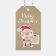 かわいいスタンディングサンタクリスマスギフトラベル