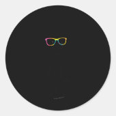 かわいいスタンディングヒップスターバニー絞り染めグラスラビット ラウンドシール (正面)