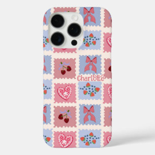 かわいいスタンプ ハート リボン チェリー iPhone 16 PROケース