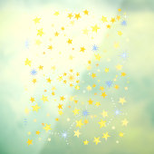 かわいいスタークリスマス&大晦日の飾り ウィンドウサイン (シート3)