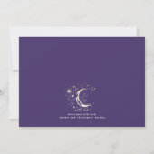 かわいいスターズムーンシナ生まれたばかりのル写真誕生 案内状 (裏面)