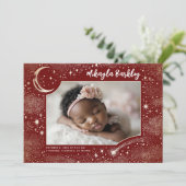 かわいいスターズムーンシナ生まれたばかりのル写真誕生 案内状 (スタンド正面)