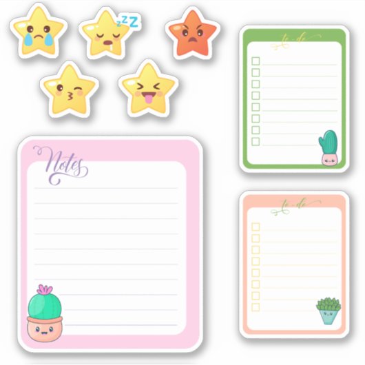 かわいいスターズ注To-Do シール (正面)