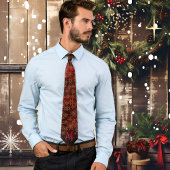 かわいいスタートパターンモノグラムレッド金ゴールドクリスマスタイ ネクタイ