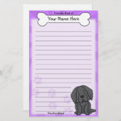 かわいいスターニューファンドランドひな形 便箋 (正面/裏面)