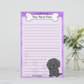 かわいいスターニューファンドランドひな形 便箋 (スタンド正面)