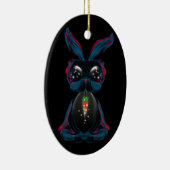 かわいいスターライトアイズバニーでヨガポーズ瞑想 セラミックオーナメント (右)