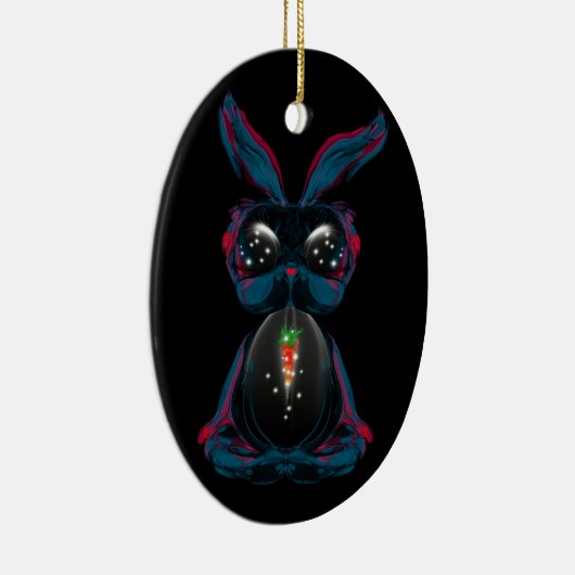 かわいいスターライトアイズバニーでヨガポーズ瞑想 セラミックオーナメント (右)