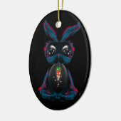 かわいいスターライトアイズバニーでヨガポーズ瞑想 セラミックオーナメント (左)