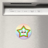 かわいいスターレインボーハッピー顔ラッキー マグネット (インサイチュ (食洗機))