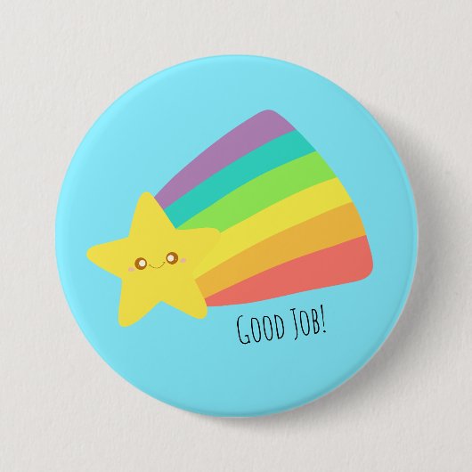 かわいいスターレインボー 缶バッジ (正面)