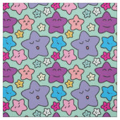 かわいいスター – かわいいパターンminty ファブリック (見本)