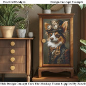かわいいスチームパンクの蝶の犬の肖像画CQ1デコパージュ 薄葉紙