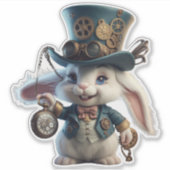 かわいいスチームパンクウサギ シール (正面)